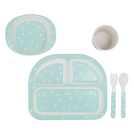 Kindsgut Tableware set - Crosses - Mint