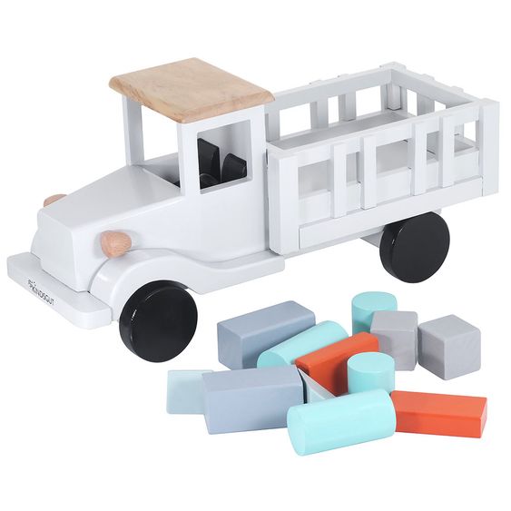 Kindsgut Wooden delivery truck with building blocks