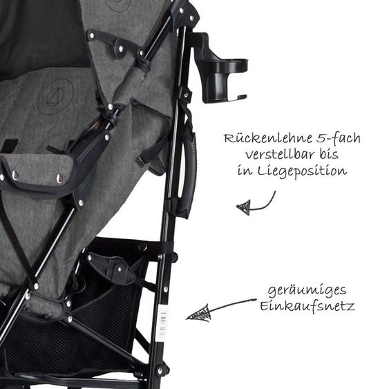 Knorr Baby Buggy Crosser con portabicchieri - Grigio melange