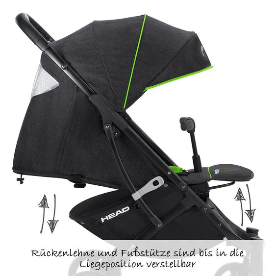 Knorr Baby Buggy Head Sport - Darkgrey-Green