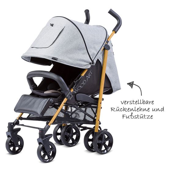 Knorr Baby Buggy Wood-Art - Schwarz Grau
