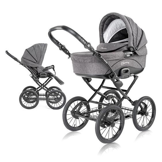 Knorr Baby Kombi-Kinderwagen Classico Exklusiv - Melange Grau
