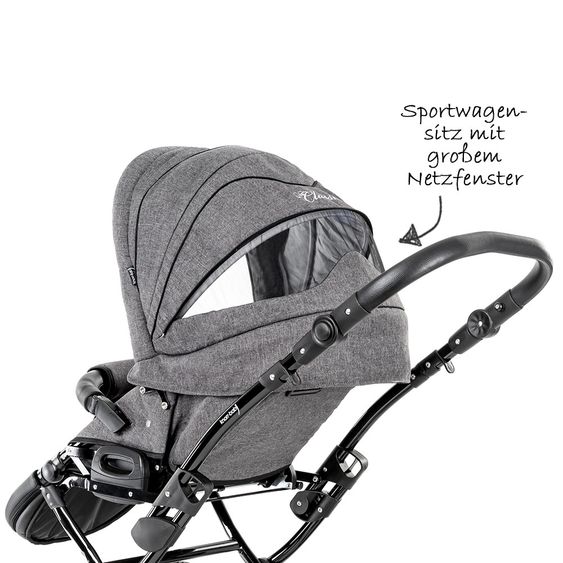 Knorr Baby Kombi-Kinderwagen Classico Exklusiv - Melange Grau