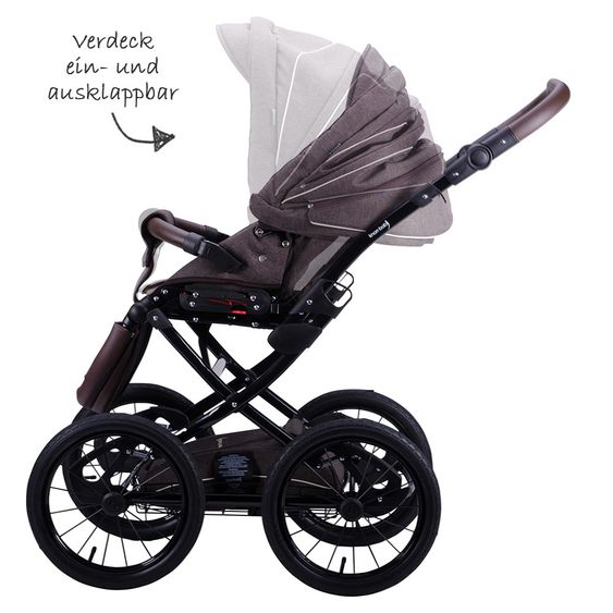 Knorr Baby Kombi-Kinderwagen Classico inkl. Babywanne & Sportsitz - Braun