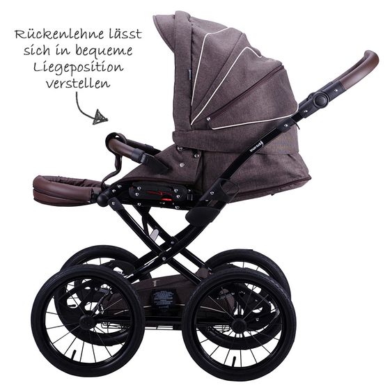 Knorr Baby Kombi-Kinderwagen Classico inkl. Babywanne & Sportsitz - Braun