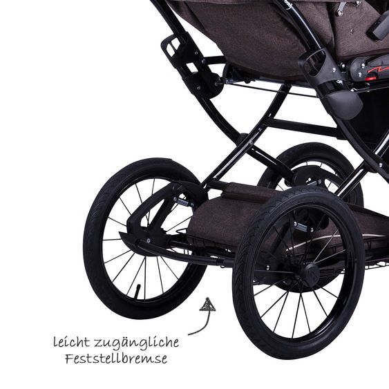 Knorr Baby Passeggino Classico Combi con navicella e seggiolino sportivo - Marrone