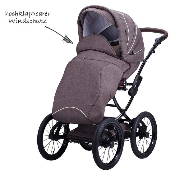 Knorr Baby Kombi-Kinderwagen Classico inkl. Babywanne & Sportsitz - Braun