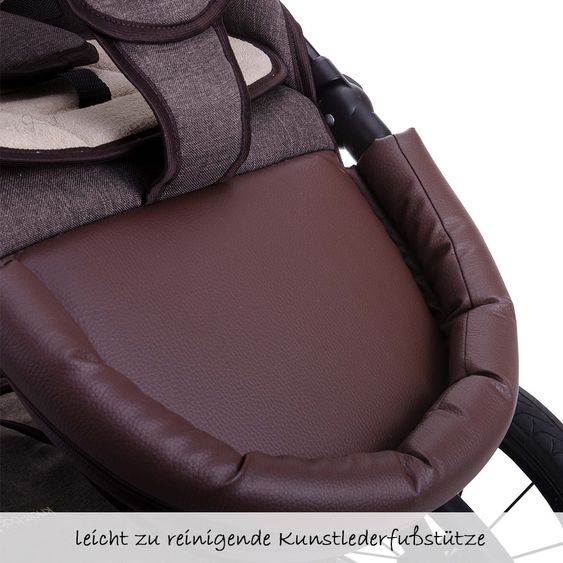 Knorr Baby Passeggino Classico Combi con navicella e seggiolino sportivo - Marrone