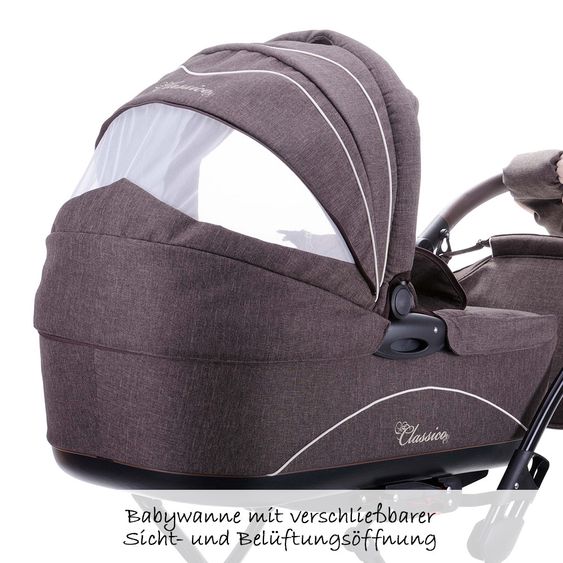 Knorr Baby Passeggino Classico Combi con navicella e seggiolino sportivo - Marrone