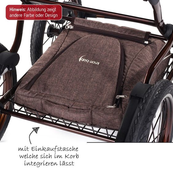 Knorr Baby Kombi-Kinderwagen Classico mit Luftreifen inkl. Babywanne & Sportsitz - Hellgrau