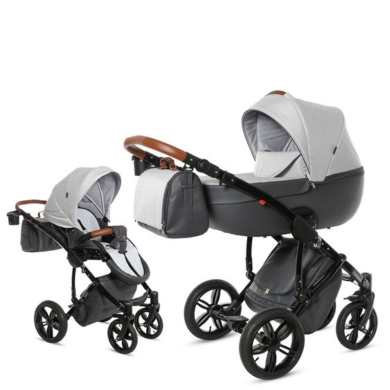 Knorr Baby Kombi-Kinderwagen Ladena inkl. Babywanne & Sportsitz - Graphik-Hellgrau