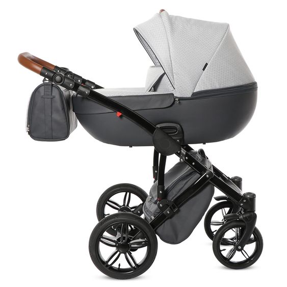 Knorr Baby Kombi-Kinderwagen Ladena inkl. Babywanne & Sportsitz - Graphik-Hellgrau