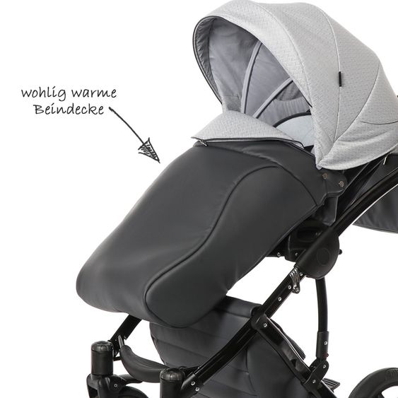 Knorr Baby Kombi-Kinderwagen Ladena inkl. Babywanne & Sportsitz - Graphik-Hellgrau