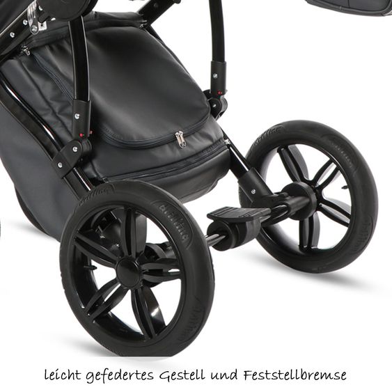 Knorr Baby Kombi-Kinderwagen Ladena inkl. Babywanne & Sportsitz - Graphik-Hellgrau