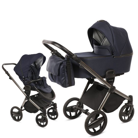Knorr Baby Kombi-Kinderwagen LIFE+ SET inkl. Babywanne & Sportsitz - Marine
