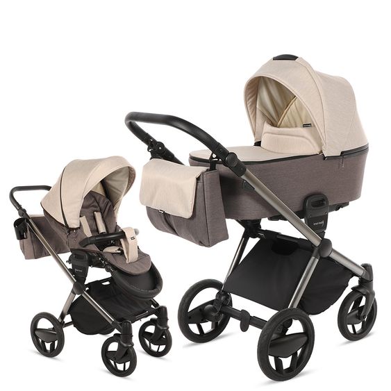 Knorr Baby Kombi-Kinderwagen LIFE+ SET inkl. Babywanne & Sportsitz- Sand-Mokka