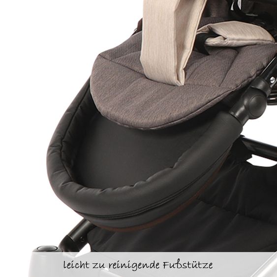 Knorr Baby Kombi-Kinderwagen LIFE+ SET inkl. Babywanne & Sportsitz- Sand-Mokka