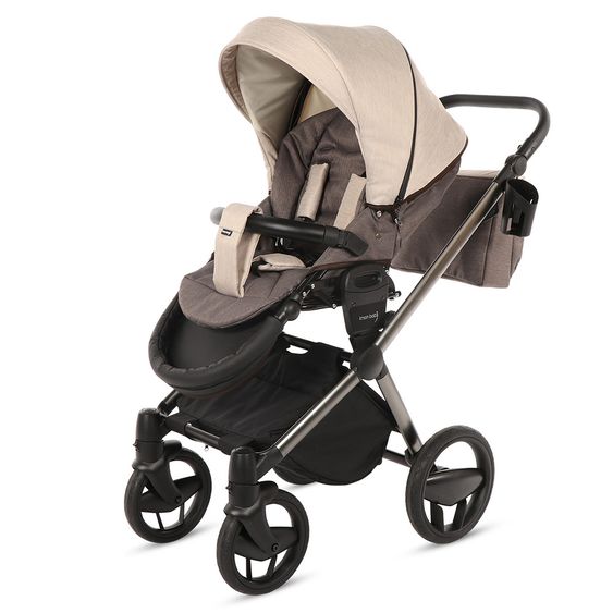 Knorr Baby Kombi-Kinderwagen LIFE+ SET inkl. Babywanne & Sportsitz- Sand-Mokka