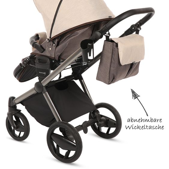 Knorr Baby Kombi-Kinderwagen LIFE+ SET inkl. Babywanne & Sportsitz- Sand-Mokka