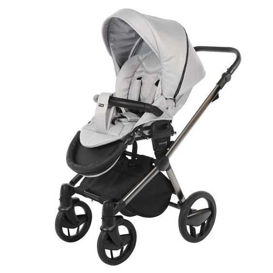 Knorr Baby Kombi-Kinderwagen LIFE+ SET inkl. Babywanne & Sportsitz- Silber-Grau