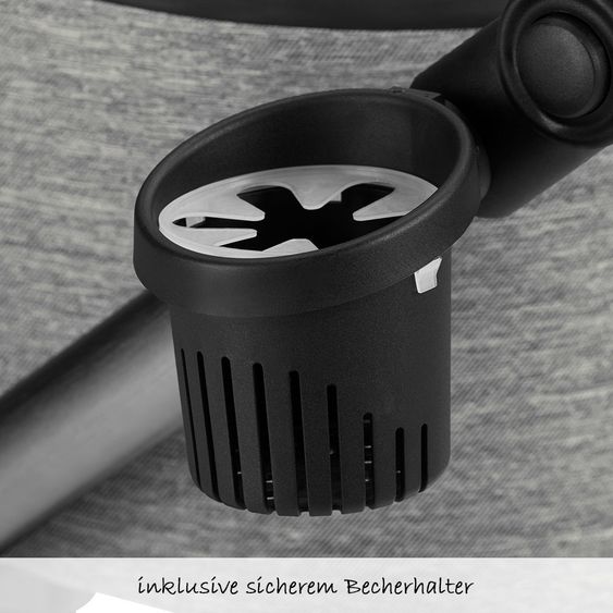 Knorr Baby Kombi-Kinderwagen LIFE+ SET inkl. Babywanne & Sportsitz- Silber-Grau