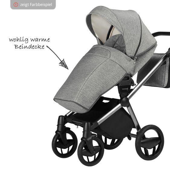 Knorr Baby Kombi-Kinderwagen LIFE+ SET inkl. Babywanne & Sportsitz- Silber-Grau
