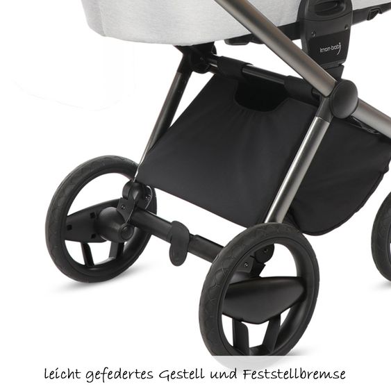 Knorr Baby Kombi-Kinderwagen LIFE+ SET inkl. Babywanne & Sportsitz- Silber-Grau