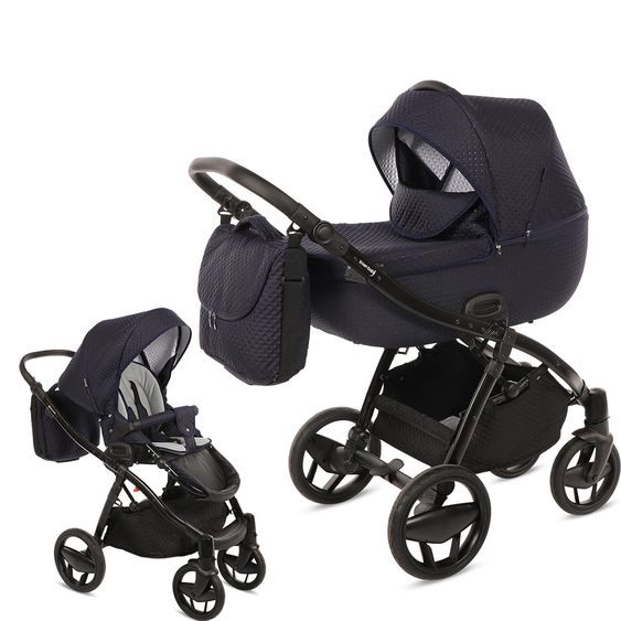 Knorr Baby Kombi-Kinderwagen Piquetto inkl. Babywanne & Sportsitz - Blau
