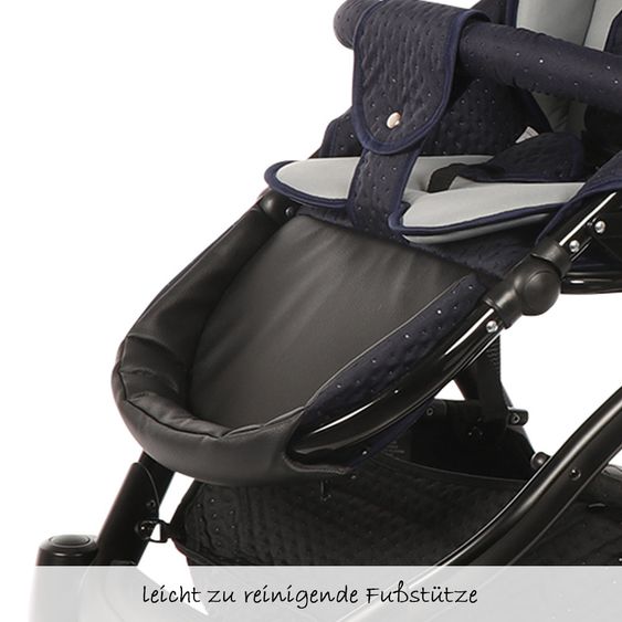 Knorr Baby Kombi-Kinderwagen Piquetto inkl. Babywanne & Sportsitz - Blau