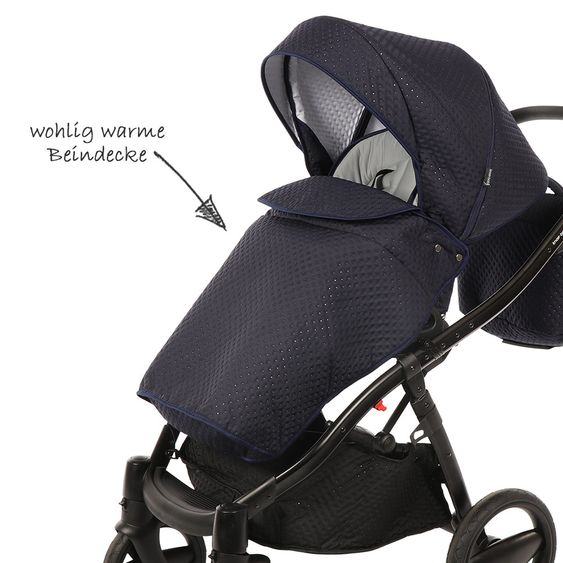 Knorr Baby Kombi-Kinderwagen Piquetto inkl. Babywanne & Sportsitz - Blau
