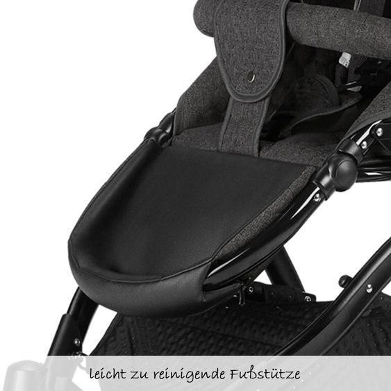 Knorr Baby Kombi-Kinderwagen Piquetto inkl. Babywanne & Sportsitz - Grau
