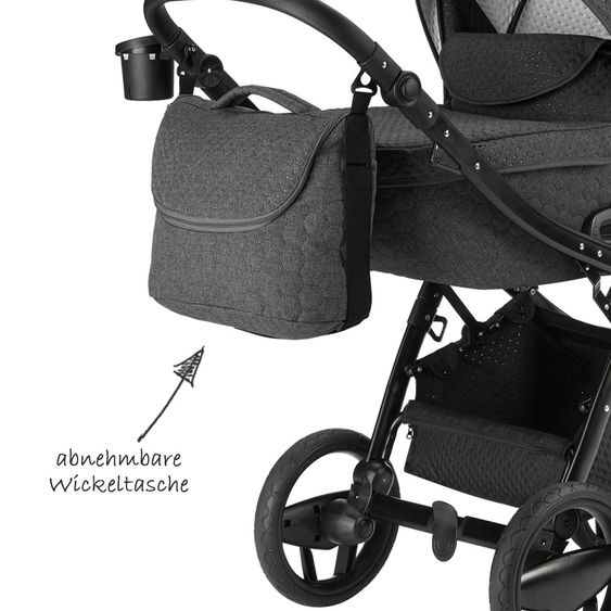 Knorr Baby Kombi-Kinderwagen Piquetto inkl. Babywanne & Sportsitz - Grau