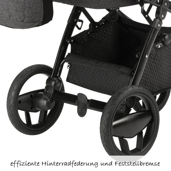Knorr Baby Kombi-Kinderwagen Piquetto inkl. Babywanne & Sportsitz - Grau