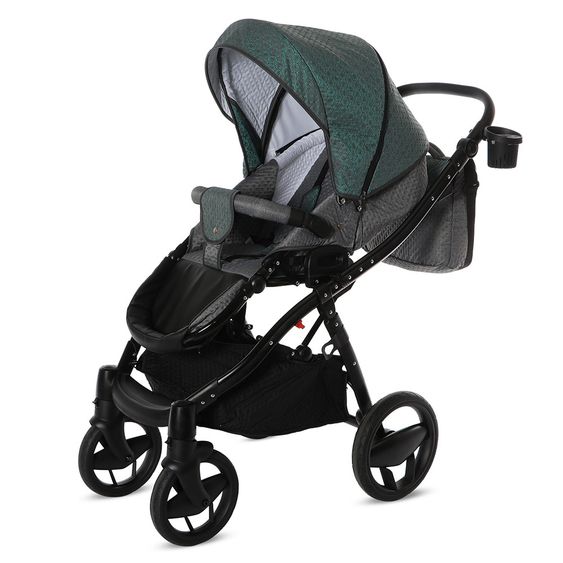 Knorr Baby Kombi-Kinderwagen Piquetto inkl. Babywanne & Sportsitz - Petrol-Grau