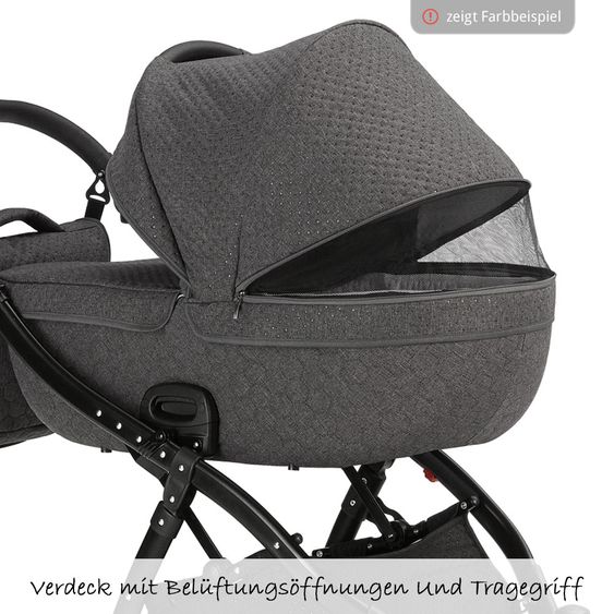 Knorr Baby Kombi-Kinderwagen Piquetto inkl. Babywanne & Sportsitz - Petrol-Grau