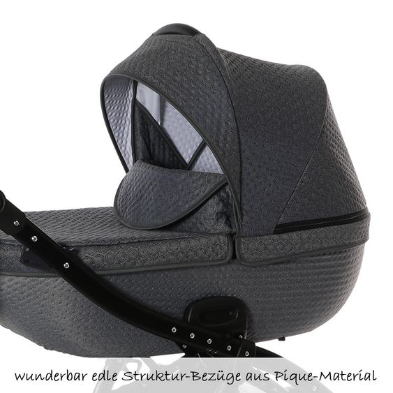 Knorr Baby Kombi-Kinderwagen Piquetto inkl. Babywanne & Sportsitz  -  Silber-Grau