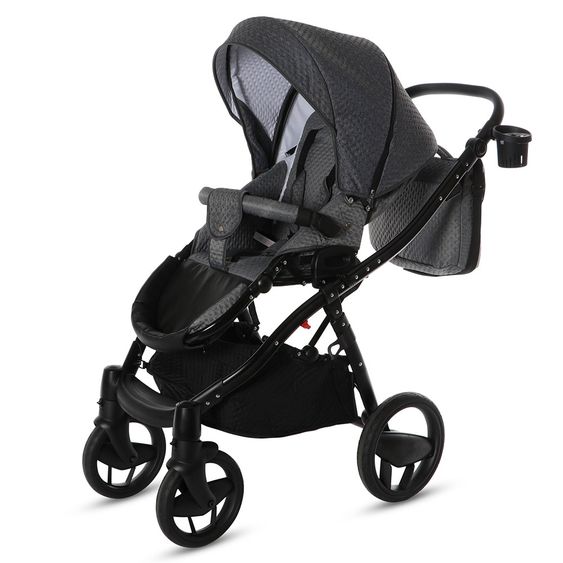 Knorr Baby Kombi-Kinderwagen Piquetto inkl. Babywanne & Sportsitz  -  Silber-Grau