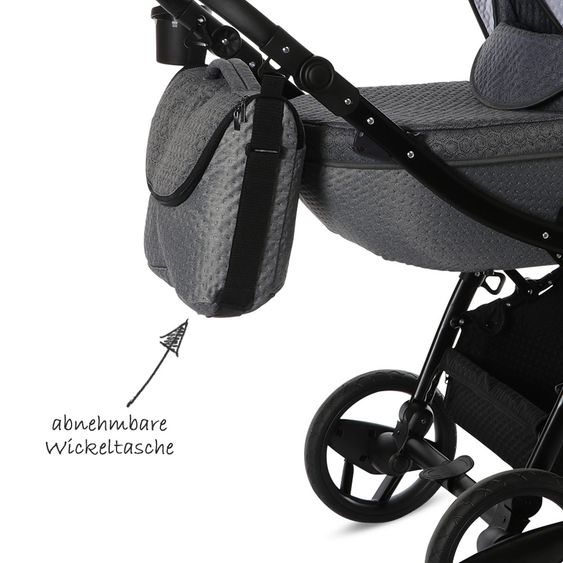 Knorr Baby Kombi-Kinderwagen Piquetto inkl. Babywanne & Sportsitz  -  Silber-Grau
