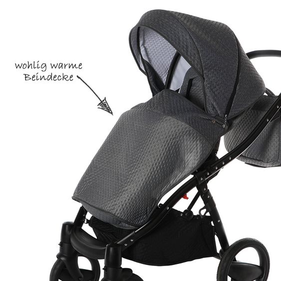 Knorr Baby Kombi-Kinderwagen Piquetto inkl. Babywanne & Sportsitz  -  Silber-Grau