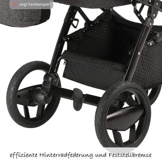 Knorr Baby Kombi-Kinderwagen Piquetto inkl. Babywanne & Sportsitz  -  Silber-Grau