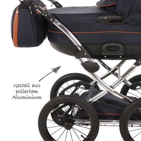 Knorr Baby Kombi-Kinderwagen Precioso inkl. Babywanne & Sportsitz - Marine-Blau