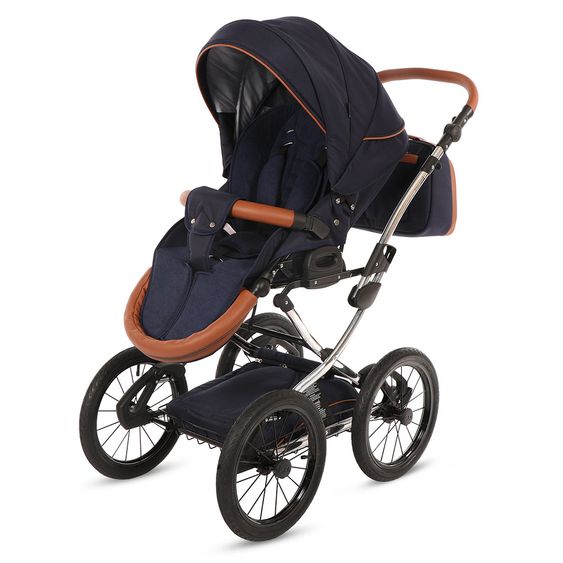 Knorr Baby Kombi-Kinderwagen Precioso inkl. Babywanne & Sportsitz - Marine-Blau