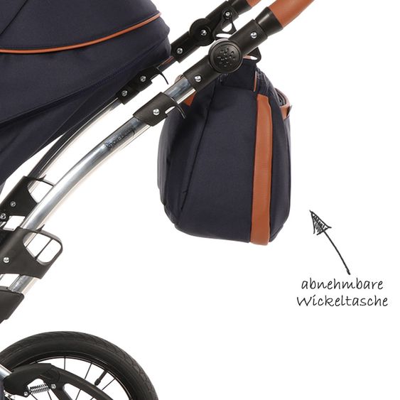 Knorr Baby Kombi-Kinderwagen Precioso inkl. Babywanne & Sportsitz - Marine-Blau