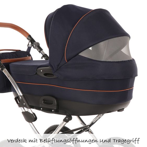 Knorr Baby Kombi-Kinderwagen Precioso inkl. Babywanne & Sportsitz - Marine-Blau