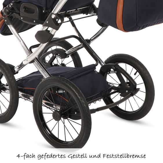 Knorr Baby Kombi-Kinderwagen Precioso inkl. Babywanne & Sportsitz - Marine-Blau