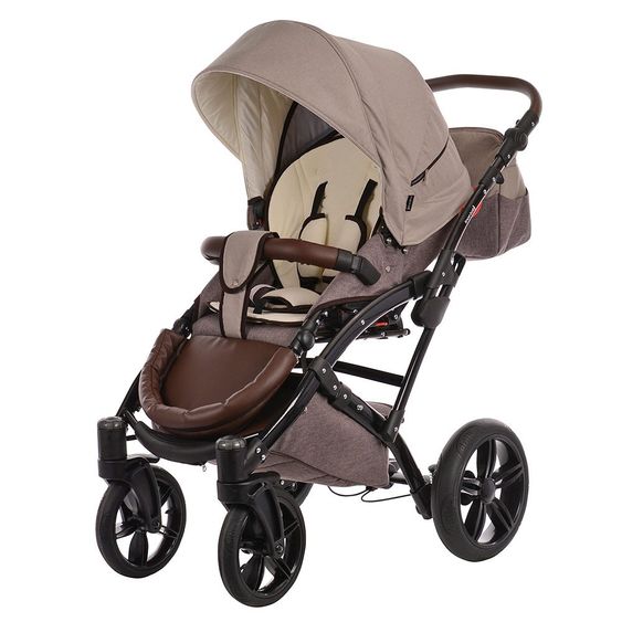 Knorr Baby Kombi-Kinderwagen Voletto Happy Colour inkl. Babywanne & Sportsitz - Beige Braun
