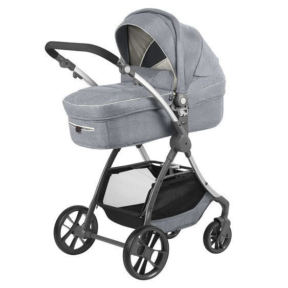 Knorr Baby Kombi-Kinderwagen Yuu inkl. Wickeltasche - Melange-Hellgrau