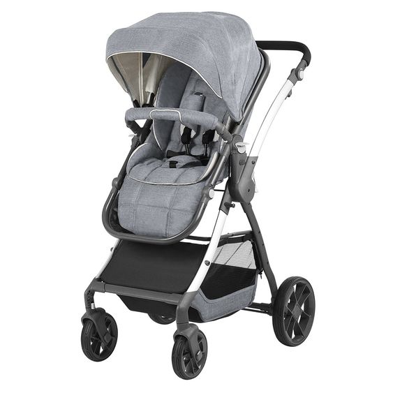 Knorr Baby Kombi-Kinderwagen Yuu inkl. Wickeltasche - Melange-Hellgrau
