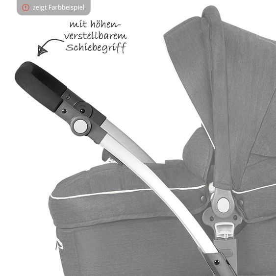 Knorr Baby Kombi-Kinderwagen Yuu inkl. Wickeltasche - Melange-Hellgrau