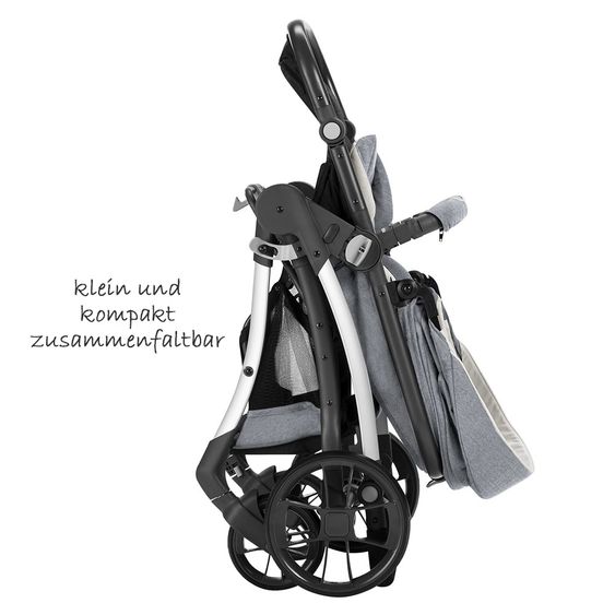 Knorr Baby Kombi-Kinderwagen Yuu inkl. Wickeltasche - Melange-Hellgrau